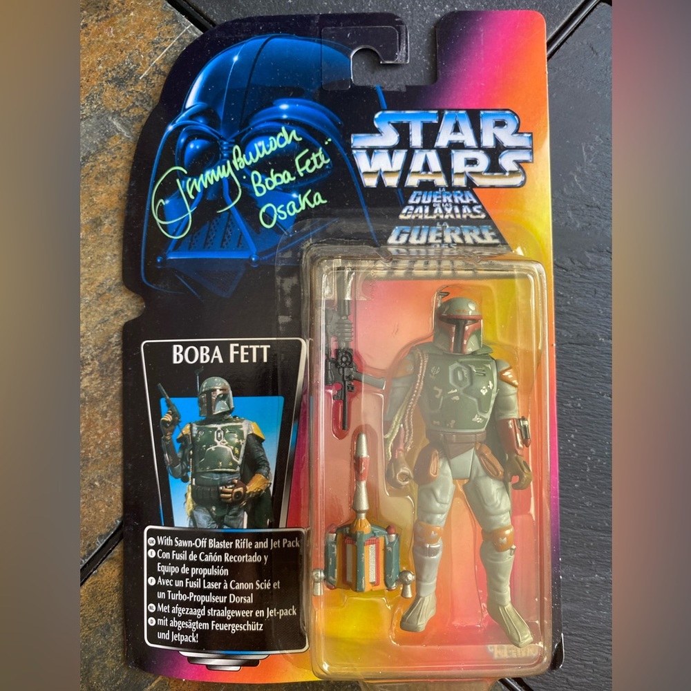 Star Wars Boba Fett 1996 Kenner Action Figure Signed by Jeremy Bulloch NIB